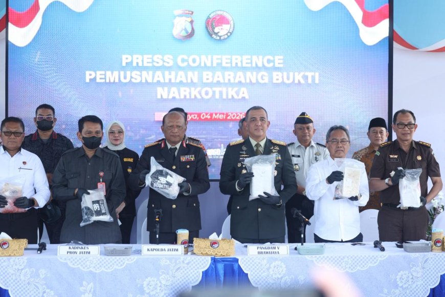 Polda Jatim Musnahkan Kokain dalam Jumlah Besar