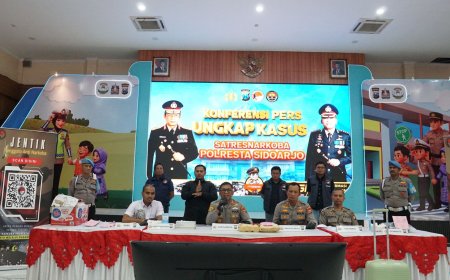 Polresta Sidoarjo Berhasil Menggagalkan Peredaran Narkotika Internasional